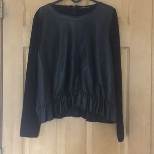 Zara faux leather blouse